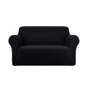 Artiss Sofa Cover Elastic Stretchable Couch Covers Black 2 Seater