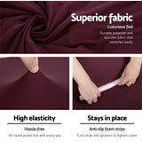 Artiss Sofa Cover Elastic Stretchable Couch Covers Burgundy 2 Seater