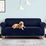 Artiss Sofa Cover Elastic Stretchable Couch Covers Navy 4 Seater