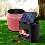 Giantz Electric Fence Energiser 5km Solar Power Charger Set + 2000m Tape