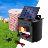 Giantz 3km Solar Electric Fence Energiser Charger with 500M Tape and 25pcs Insulators