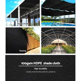 Instahut 50% Sun Shade Cloth Shadecloth Sail Roll Mesh 1.83x30m 100gsm Black