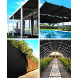 Instahut 50% UV Sun Shade Cloth Shadecloth Sail Roll Mesh Garden Outdoor 3.66x10m Black