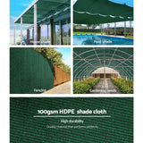 Instahut 50% Sun Shade Cloth Shadecloth Sail Roll Mesh 3.66x10m 100gsm Green