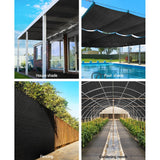 Instahut 3.66x10m 50% UV Shade Cloth Shadecloth Sail Garden Mesh Roll Outdoor Black