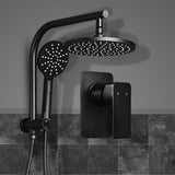 Cefito WELS 9'' Rain Shower Head Mixer Round Handheld High Pressure Wall Black