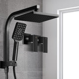 Cefito WELS 8'' Rain Shower Head Taps Square Handheld High Pressure Wall Black