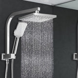 Cefito WELS 8'' Rain Shower Head Set Square Handheld High Pressure Wall Chrome