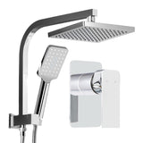 Cefito WELS 8'' Rain Shower Head Mixer Square Handheld High Pressure Wall Chrome