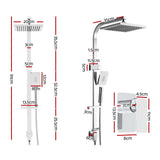 Cefito WELS 8'' Rain Shower Head Mixer Square Handheld High Pressure Wall Chrome