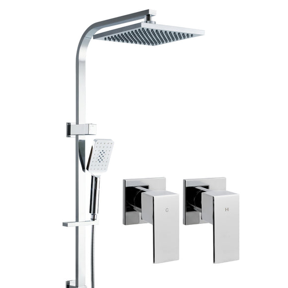 Cefito WELS 8'' Rain Shower Head Taps Square Handheld High Pressure Wall Chrome