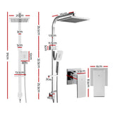 Cefito WELS 8'' Rain Shower Head Taps Square Handheld High Pressure Wall Chrome