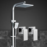 Cefito WELS 8'' Rain Shower Head Taps Square Handheld High Pressure Wall Chrome