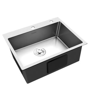 Cefito 68cm x 45cm Stainless Steel Kitchen Sink Flush/Drop-in Mount Silver