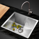 Cefito 36cm x 36cm Stainless Steel Kitchen Sink Under/Top/Flush Mount Silver