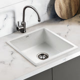 Cefito Stone Kitchen Sink 450X450MM Granite Under/Topmount Basin Bowl Laundry White