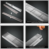 Cefito Bathroom 800mm Stainless Steel Shower Grate