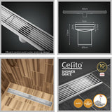 Cefito Bathroom 800mm Stainless Steel Shower Grate