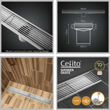 Cefito Shower Grate Heelguard 900mm Drain Stainless Steel Floor Waste Bathroom