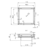 115x115mm Stainless Steel Shower Grate Tile Insert Drain Square Bathroom Home