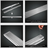 Cefito Shower Grate Square 1000mm Stainless Steel Grates Drain Floor Waste Bath