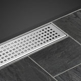 800mm Stainless Steel Shower Grate Tile Drain Square Bathroom Home