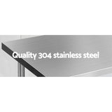 Cefito 1524 x 610mm Commercial Stainless Steel Kitchen Bench