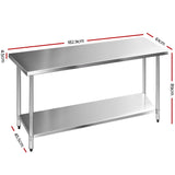 Cefito 1829 x 610mm Commercial Stainless Steel Kitchen Bench