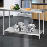 Cefito 610 x 1524mm Commercial Stainless Steel Kitchen Bench