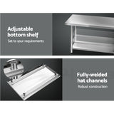 Cefito 1219 x 762mm Commercial Stainless Steel Kitchen Bench