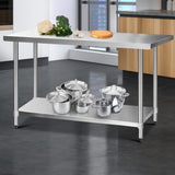 Cefito 1524 x 762mm Commercial Stainless Steel Kitchen Bench