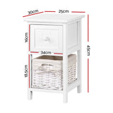 2 PCS Artiss Bedside Table - White