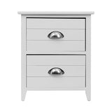 Artiss 2x Bedside Table Nightstands 2 Drawers Storage Cabinet Bedroom Side White