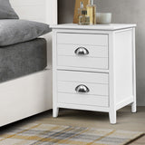 Artiss 2x Bedside Table Nightstands 2 Drawers Storage Cabinet Bedroom Side White