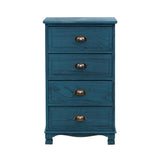 Artiss Bedside Tables Drawers Cabinet Vintage 4 Chest of Drawers Blue Nightstand