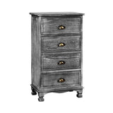 Artiss Bedside Tables Drawers Cabinet Vintage 4 Chest of Drawers Grey Nightstand