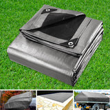 Instahut 4.8x6m Tarp Camping Tarps Poly Tarpaulin Heavy Duty Cover 180gsm Silver