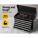 Giantz 10-Drawer Tool Box Chest Cabinet Garage Storage Toolbox Black