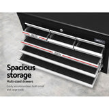 Giantz 10-Drawer Tool Box Chest Cabinet Garage Storage Toolbox Black Silver