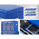 Giantz Tool Box Chest Trolley 16 Drawers Cabinet Cart Garage Toolbox Blue