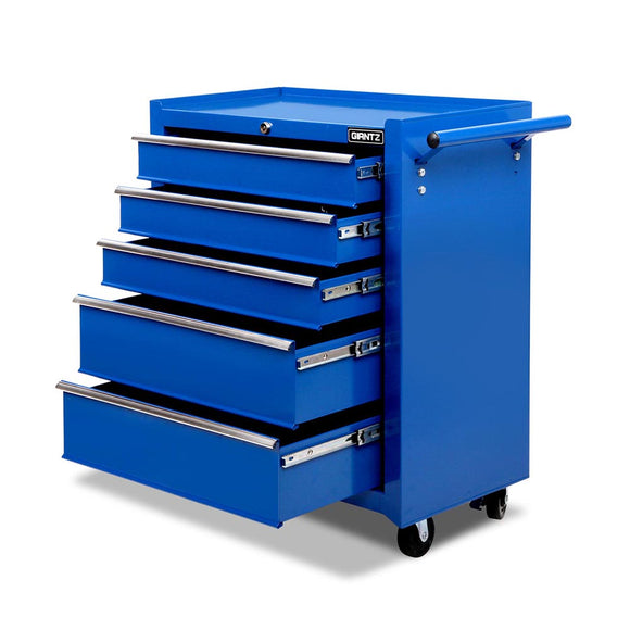 Giantz 5 Drawer Mechanic Tool Box Storage Trolley - Blue