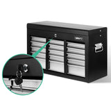 Giantz 9 Drawer Mechanic Tool Box Storage - Black & Grey