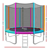 10FT Trampoline Round Trampolines Kids Safety Net Enclosure Pad Outdoor Gift Multi-coloured