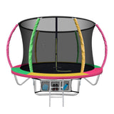 Everfit 8FT Trampoline Round Trampolines Kids Present Gift Enclosure Safety Net Pad Outdoor Multi-coloured