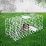 Humane Animal Trap Cage 108 x 40 x 45cm  - Silver