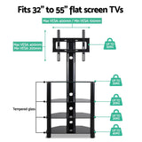 Artiss TV Mount Stand Swivel Bracket 4 Tier Floor Shelf 32 to 50 inch Universal