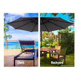 Instahut 3M Outdoor Furniture Garden Umbrella Charcoal