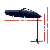 Instahut 3M Outdoor Umbrella - Navy