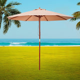 Instahut 2.7M Outdoor Pole Umbrella Cantilever Stand Garden Umbrellas Patio Beige