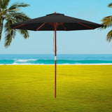 Instahut 2.7M Outdoor Pole Umbrella Cantilever Stand Garden Umbrellas Patio Black